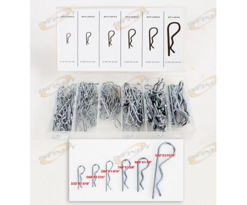 150 PCS Hair Pin Assortment Tool Kit Set Trailer Hitch Pin Tool Box